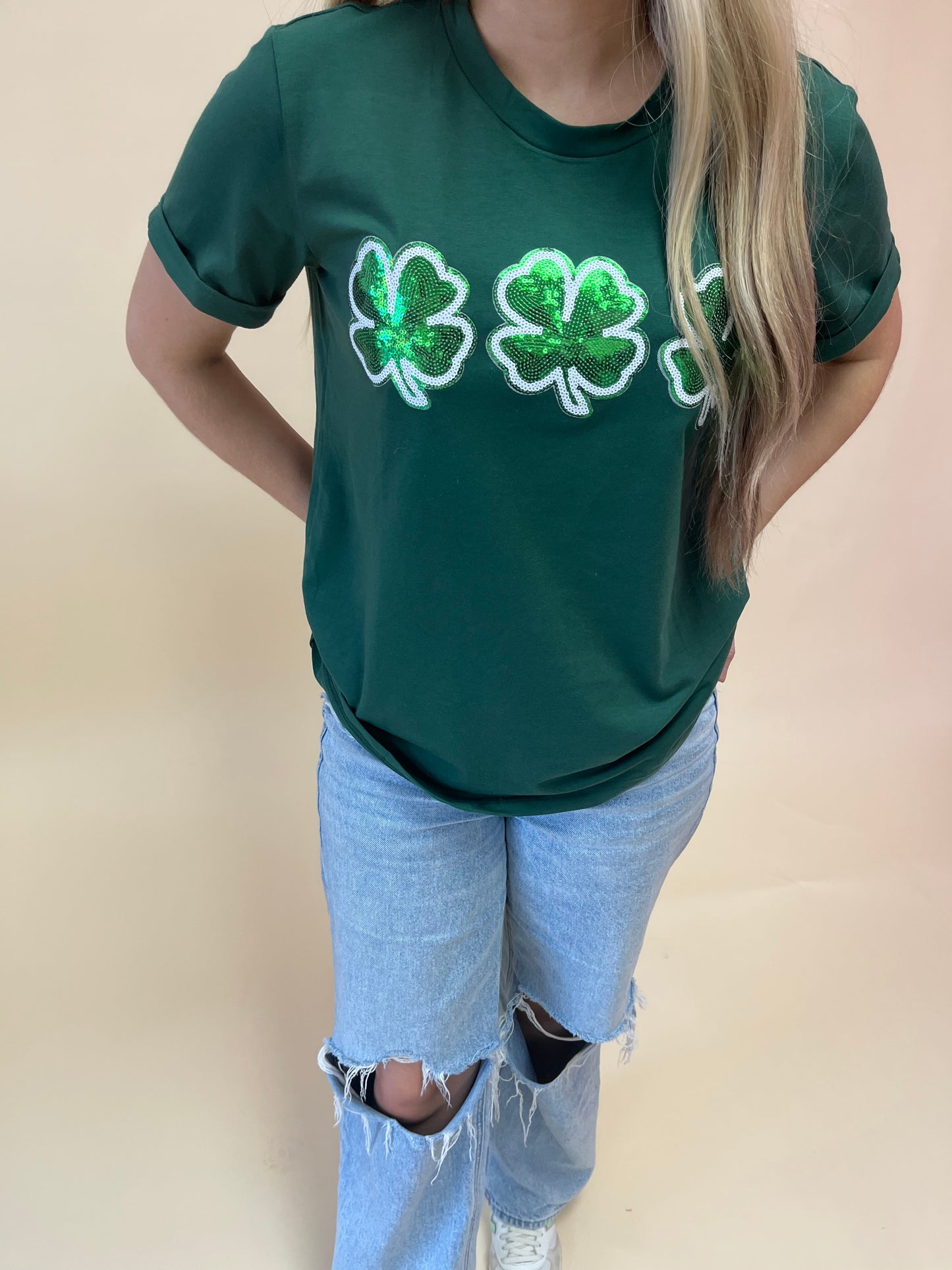 Sequin Clover Tee