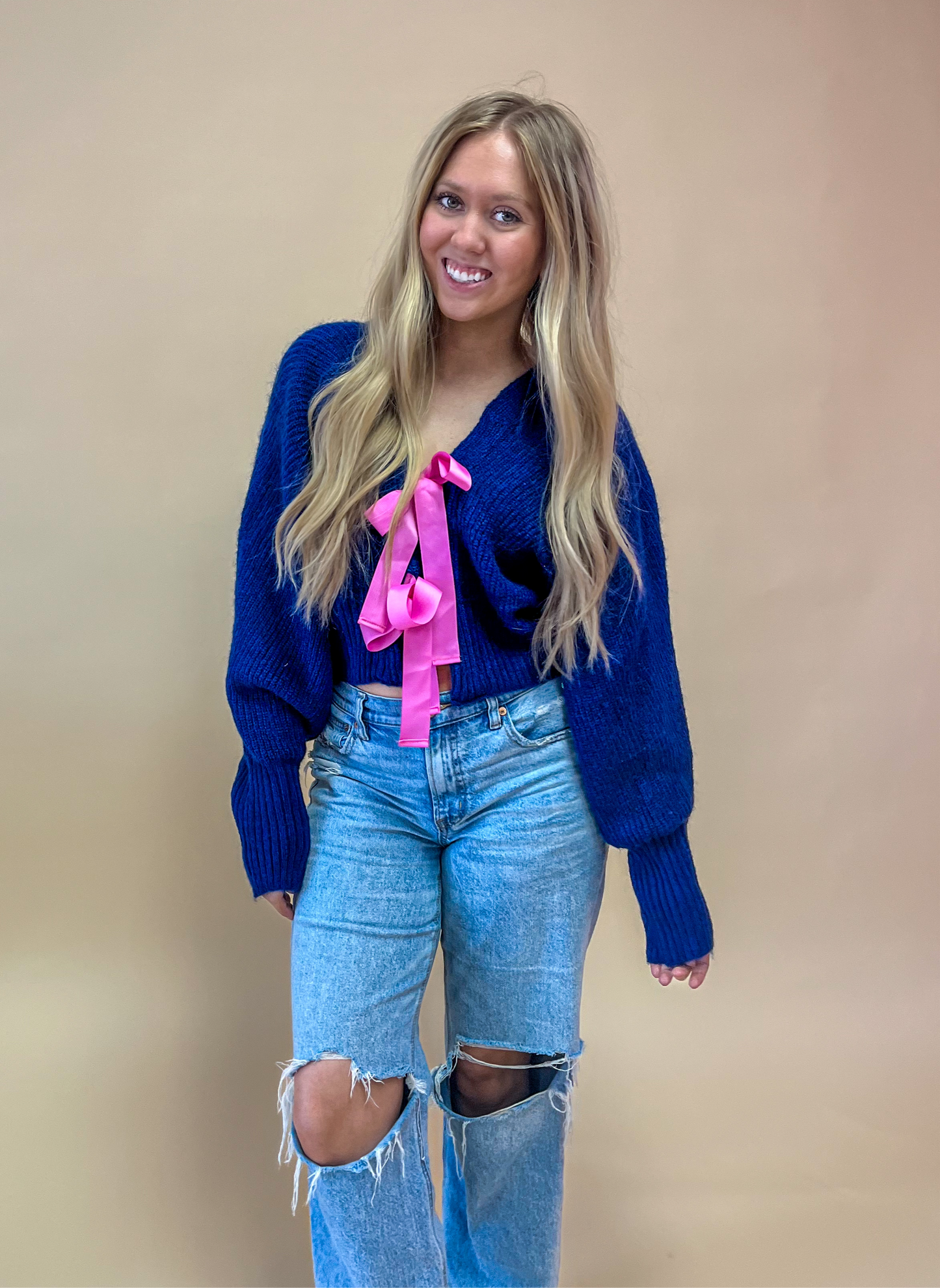 Bow Cropped Cardigan
