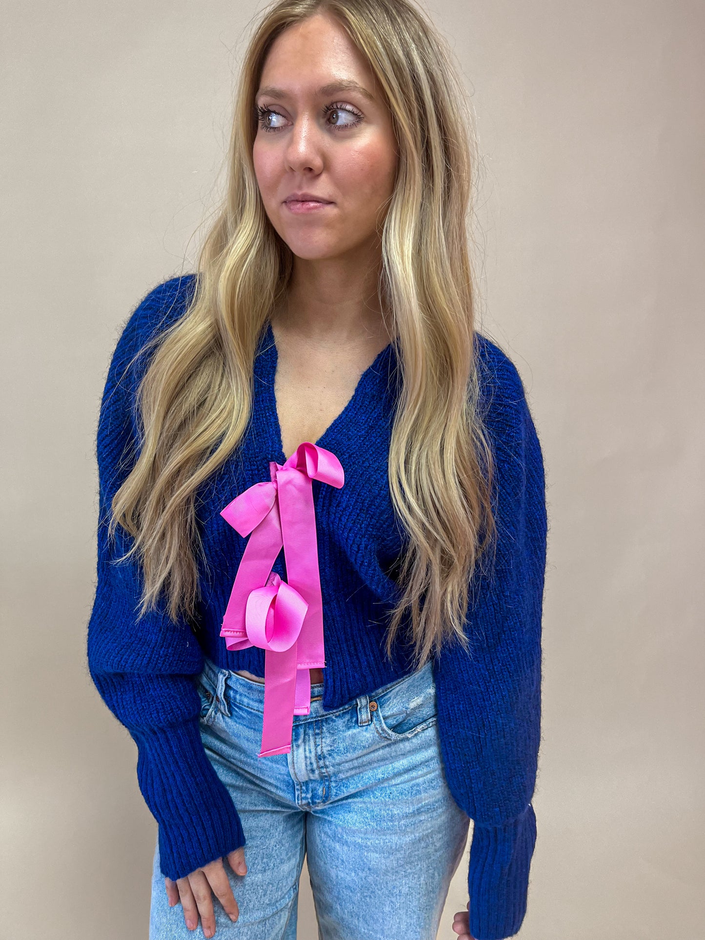 Bow Cropped Cardigan