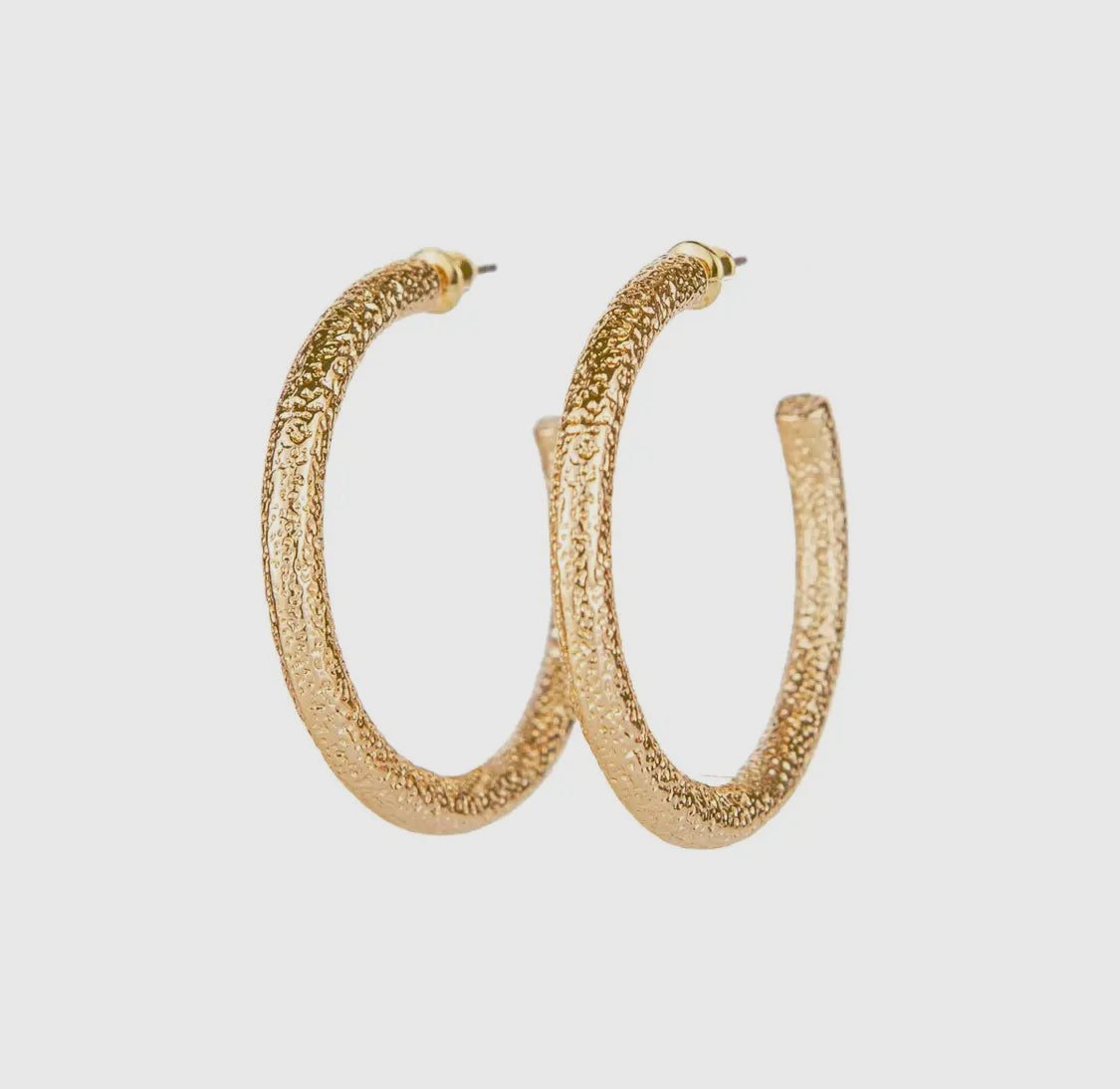 Textured Gold Hoop Earrings