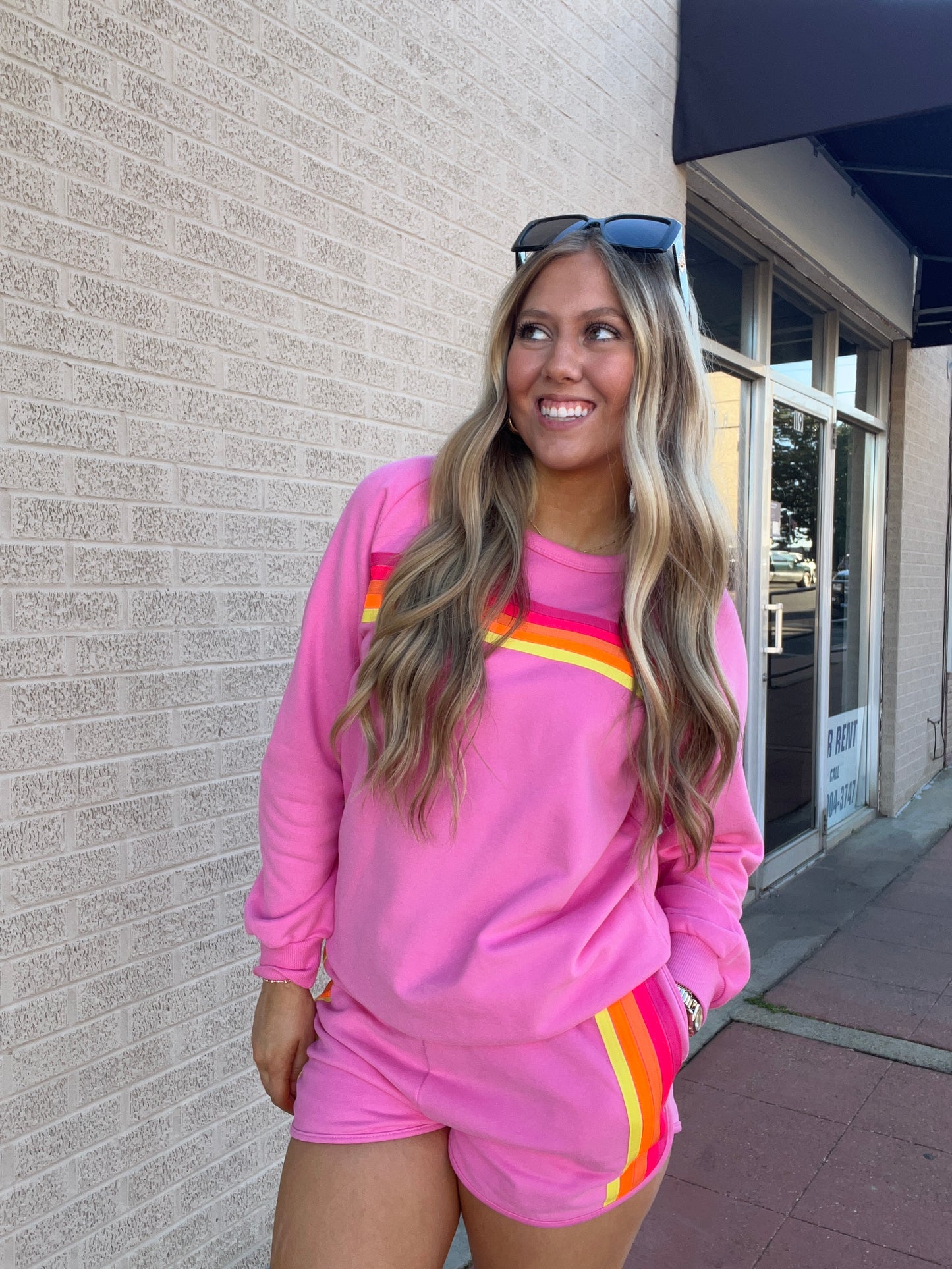 Pink Sunset Sweatshirt and Short Set