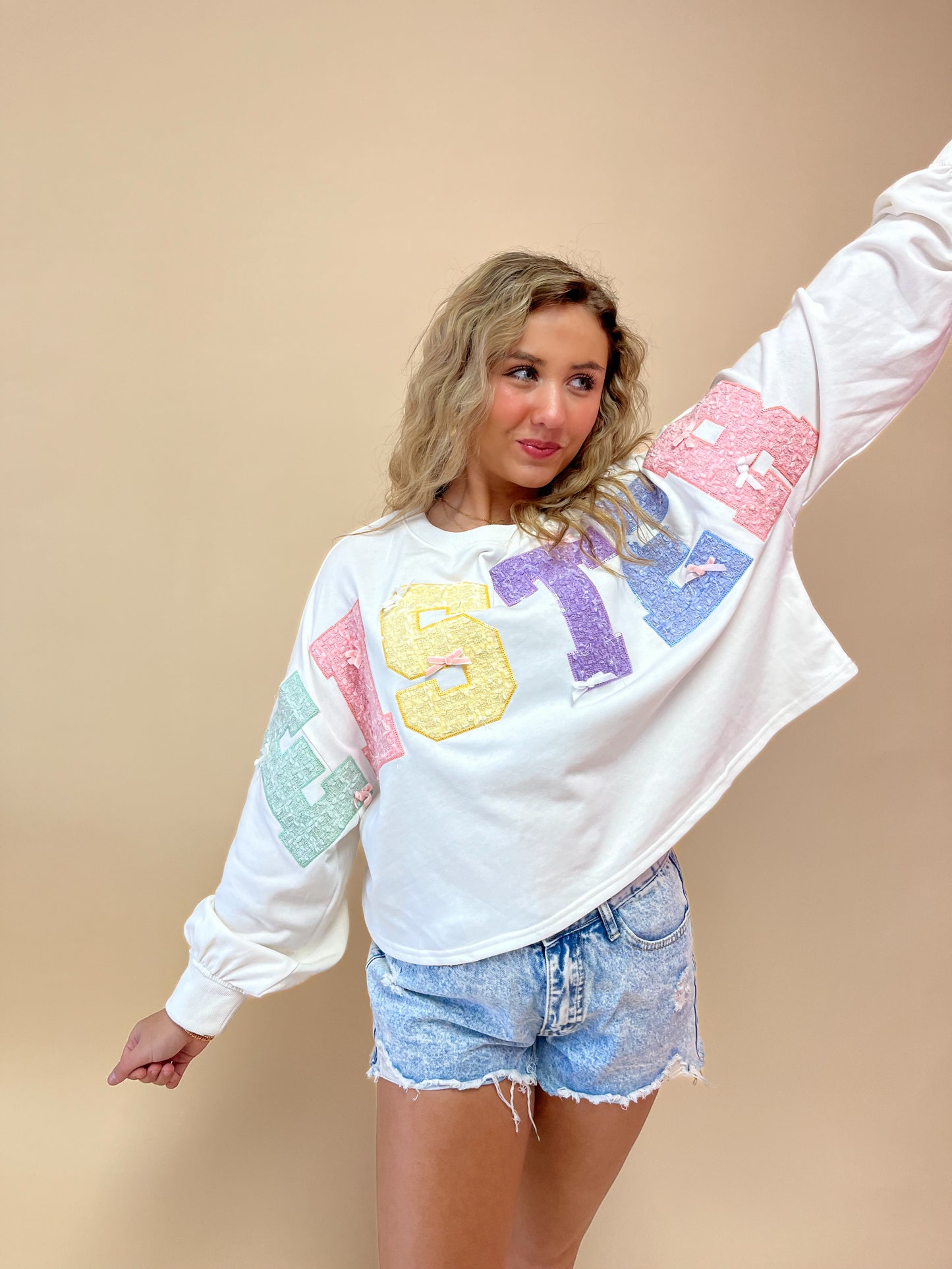 Easter Cropped Sweatshirt