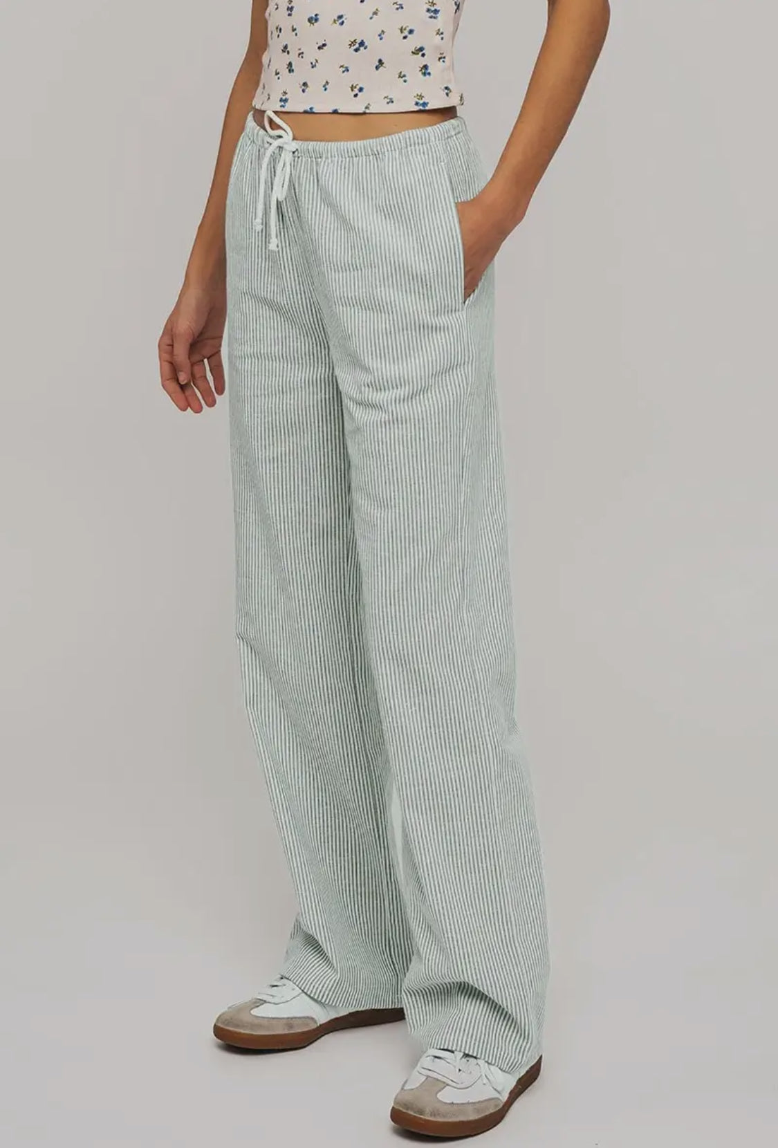 Mint Pinstripe Pants