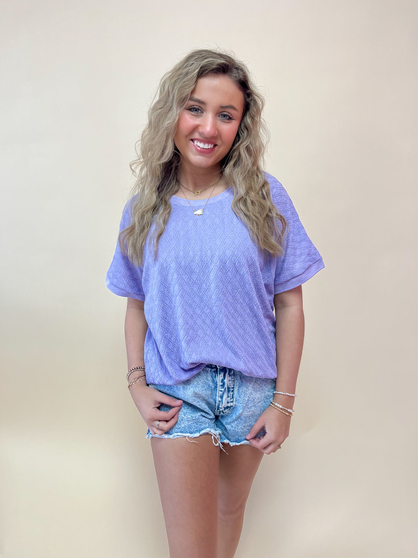 Lavander Textured Top